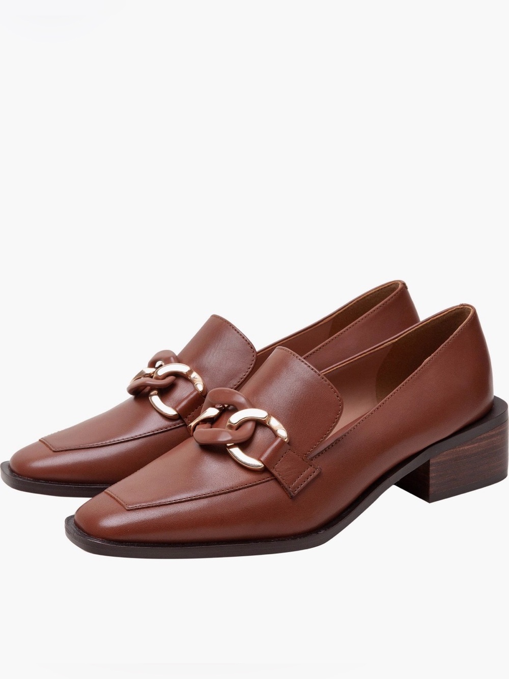 Linea Paolo - Chrystie Chain Block Heel Loafer Leather - Picture 3 of 8